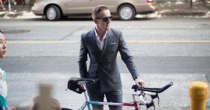 Suit and a road bike