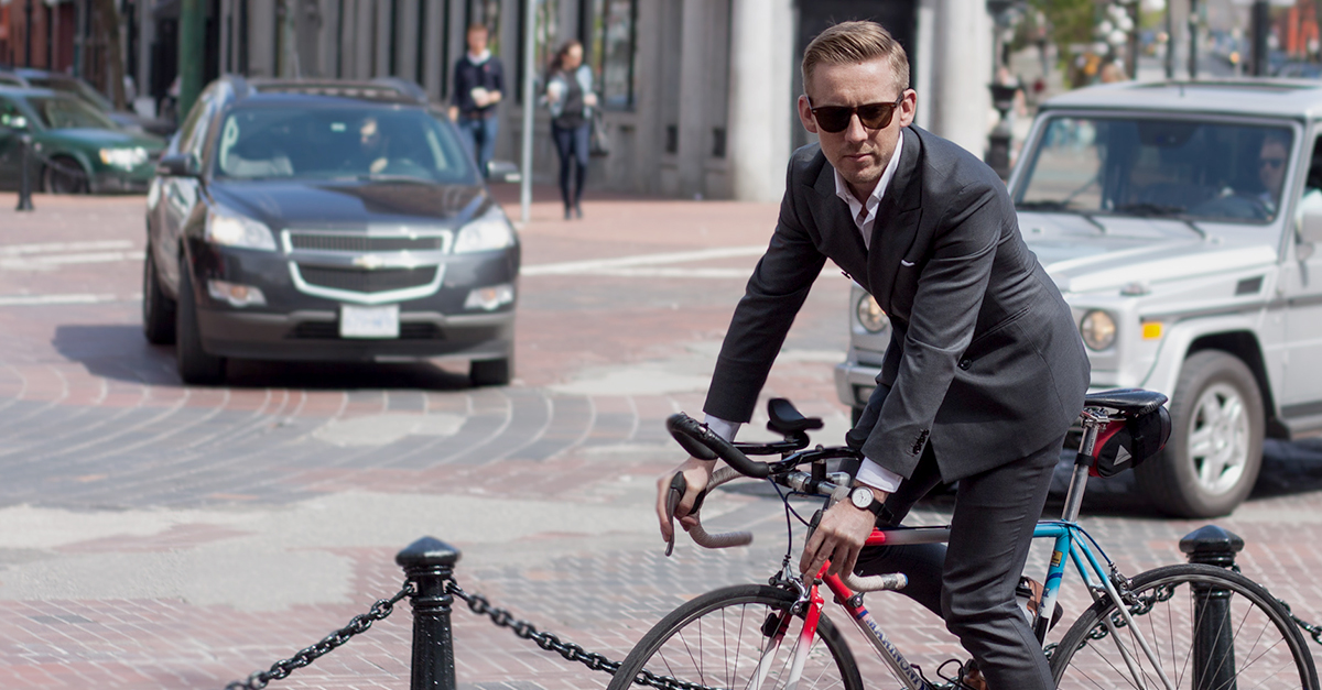 Cycling in a suit Indochino Blog