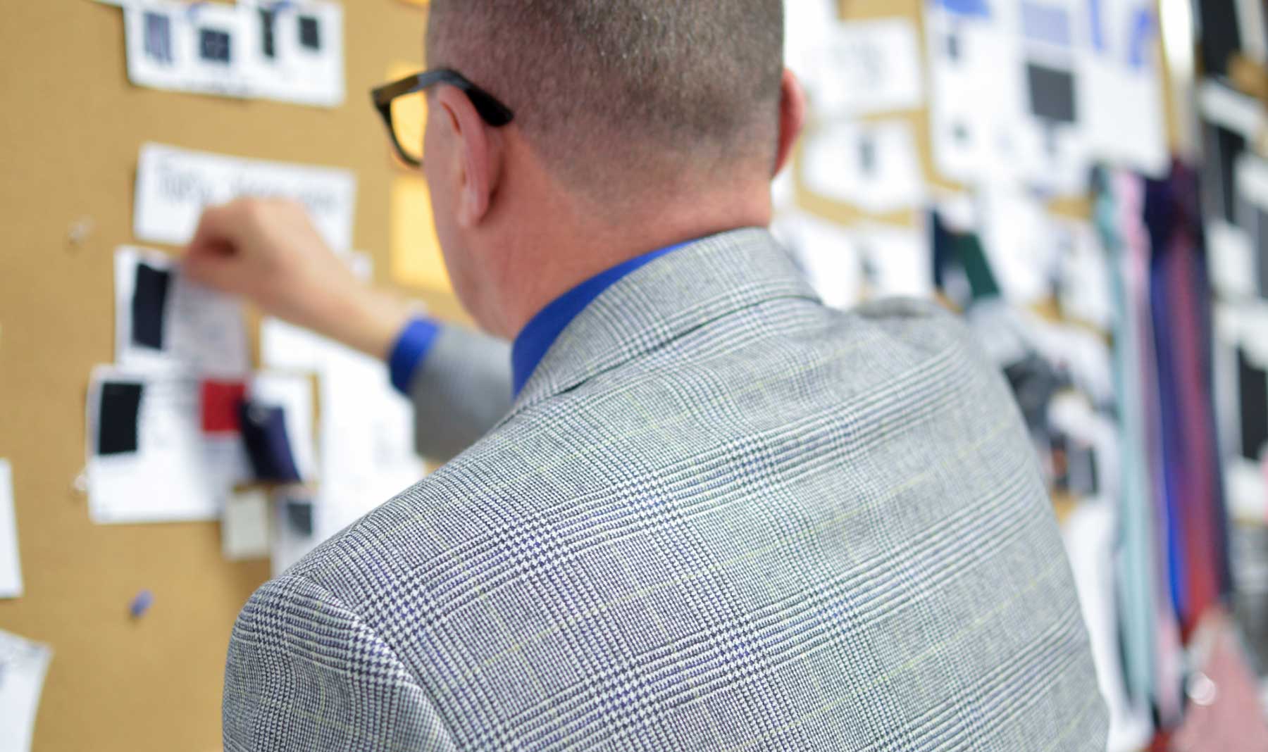 om Kearnan, Indochino Director of Merchandise, planning the next collection