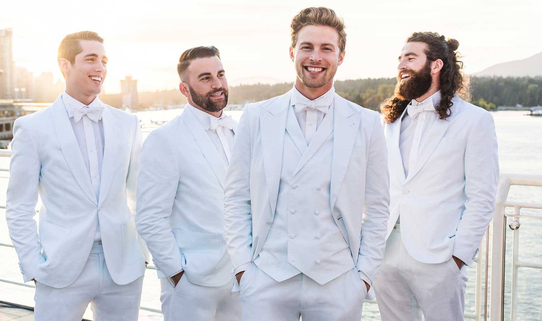 all white wedding suit